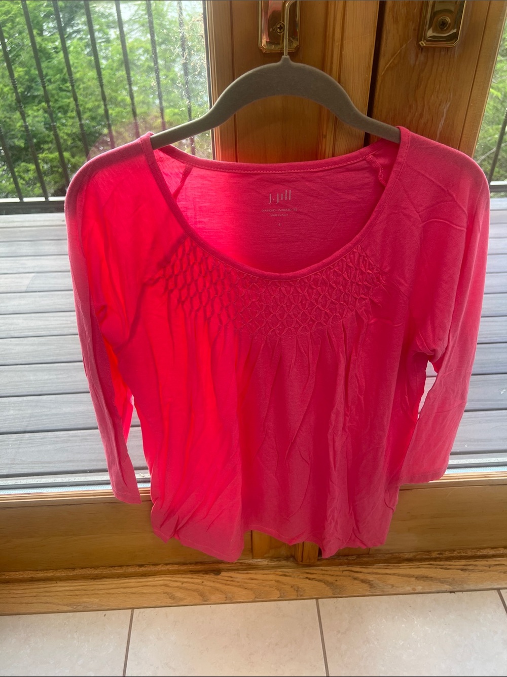 J Jill pink 3/4 sleeve top